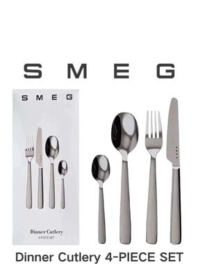 New SMEG Polished Silver 4 Piece Dinner Cutlery Set FREE SHIPPING!!!!